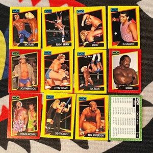 WCW Wrestling Trading Cards Set - Colorful Vintage Sport Cards 1991